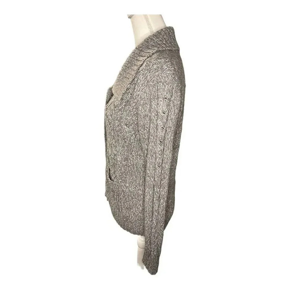 St John's Bay Women’s Medium Gray Shawl Collar Long Sleeve Button-up Cardigan Sw - Picture 2 of 3